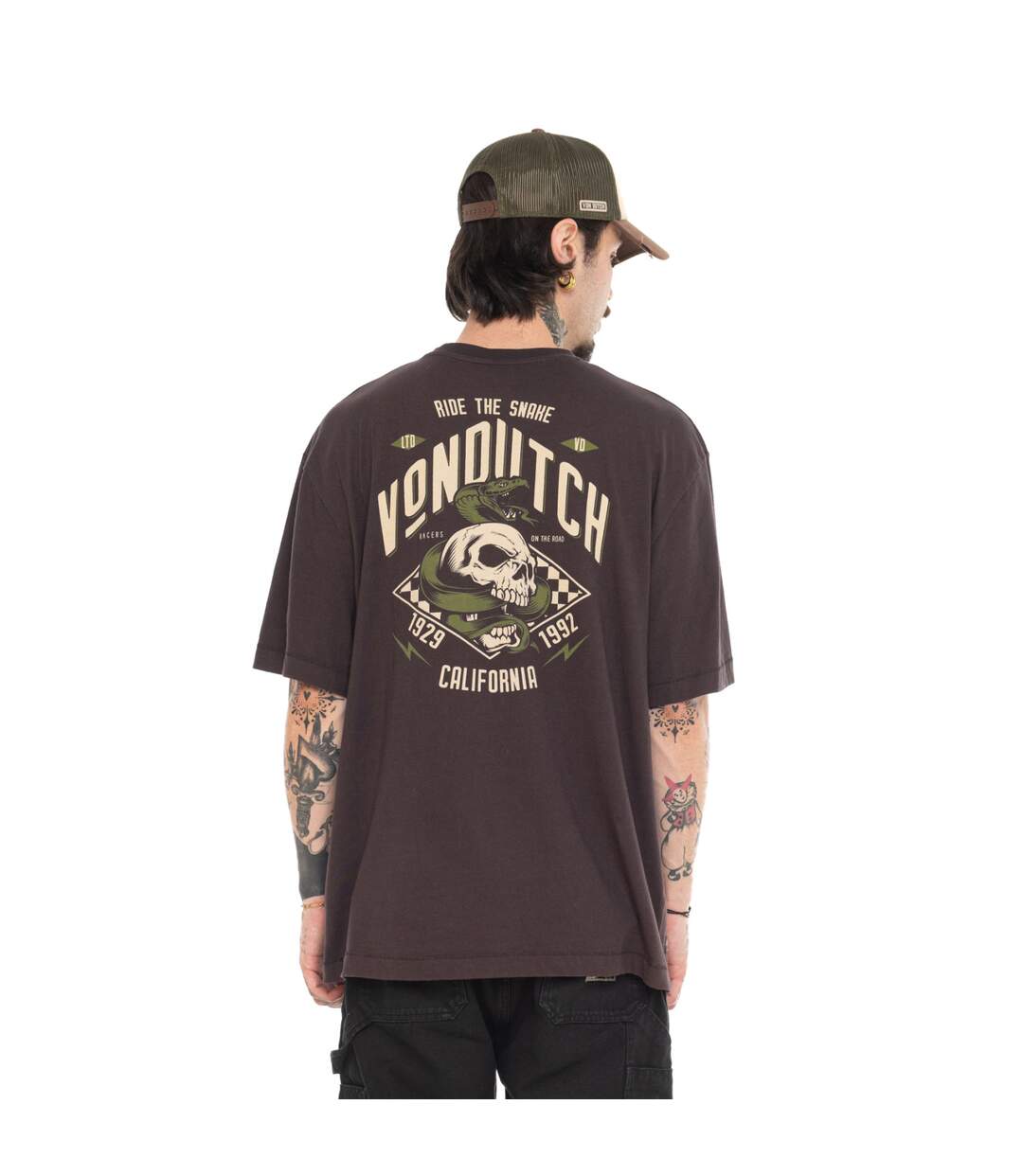 T-shirt homme relax en jersey avec print devant et dos José Vondutch-3