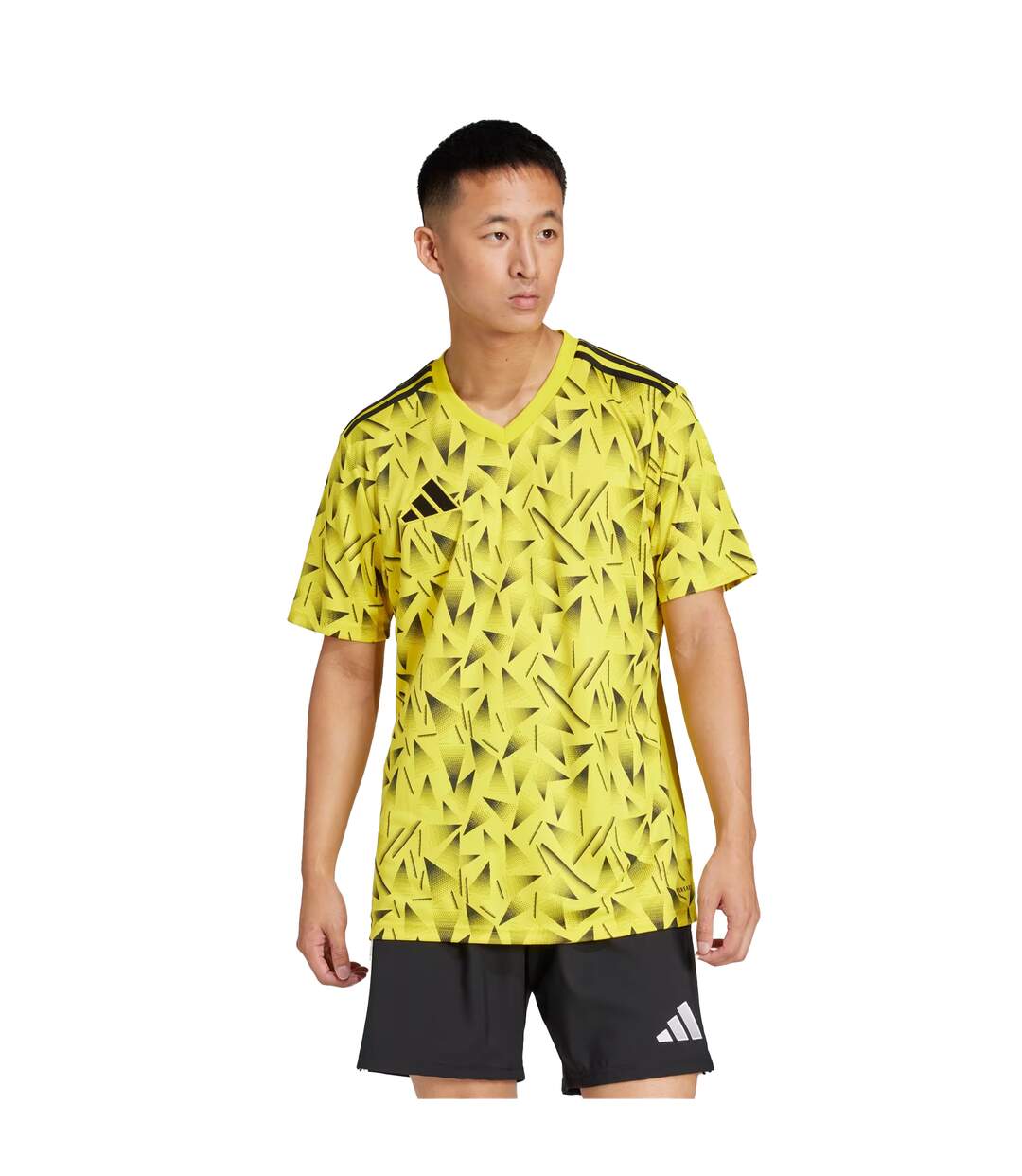 T-shirt Style Motif Géométrique Team Icon Homme Jaune Adidas-1