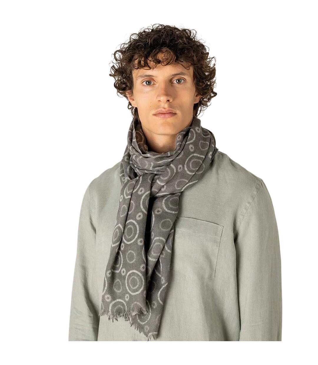 Écharpe Motif/style Cercle Taille Unique Gris Spasso-2