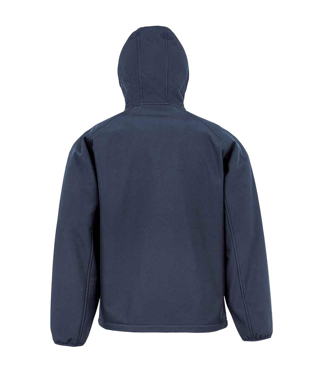Mens hooded 3 layer recycled soft shell jacket navy Result-2