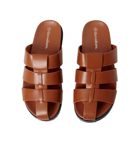 Mens Fisherman Open Toe Sandals Tan Threadbare