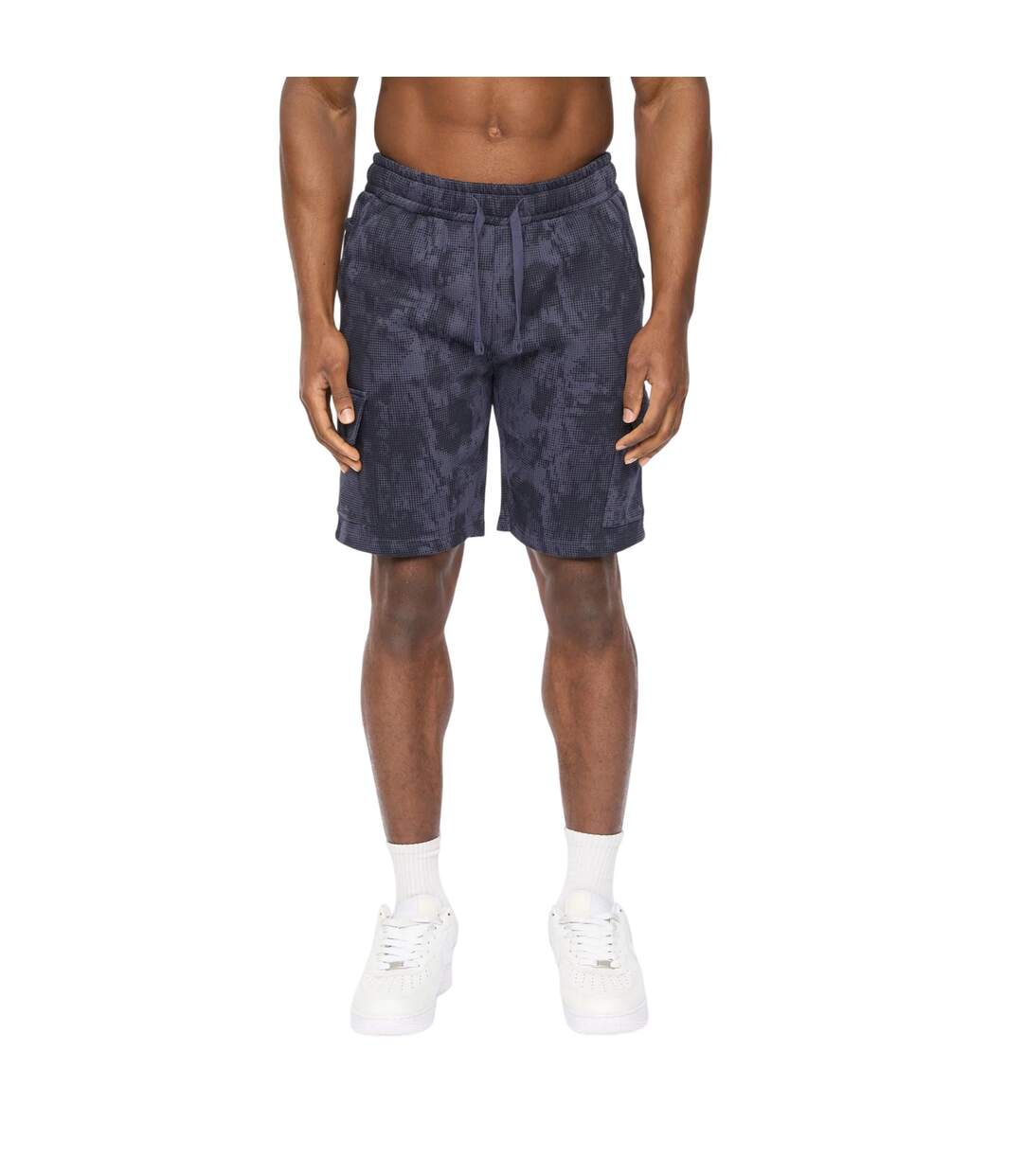 Short À Poches Motif/style Camouflage Bardon Homme Bleu Marine Camouflage Crosshatch-2