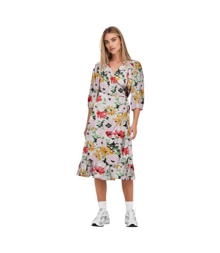 Robe Portefeuille Manches Bouffantes Femme Blanc Only