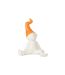 Statuette Déco Nain 31cm Blanc & Orange