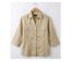 Chemisier Femme Beige Lin et Coton Manches Retroussables-2
