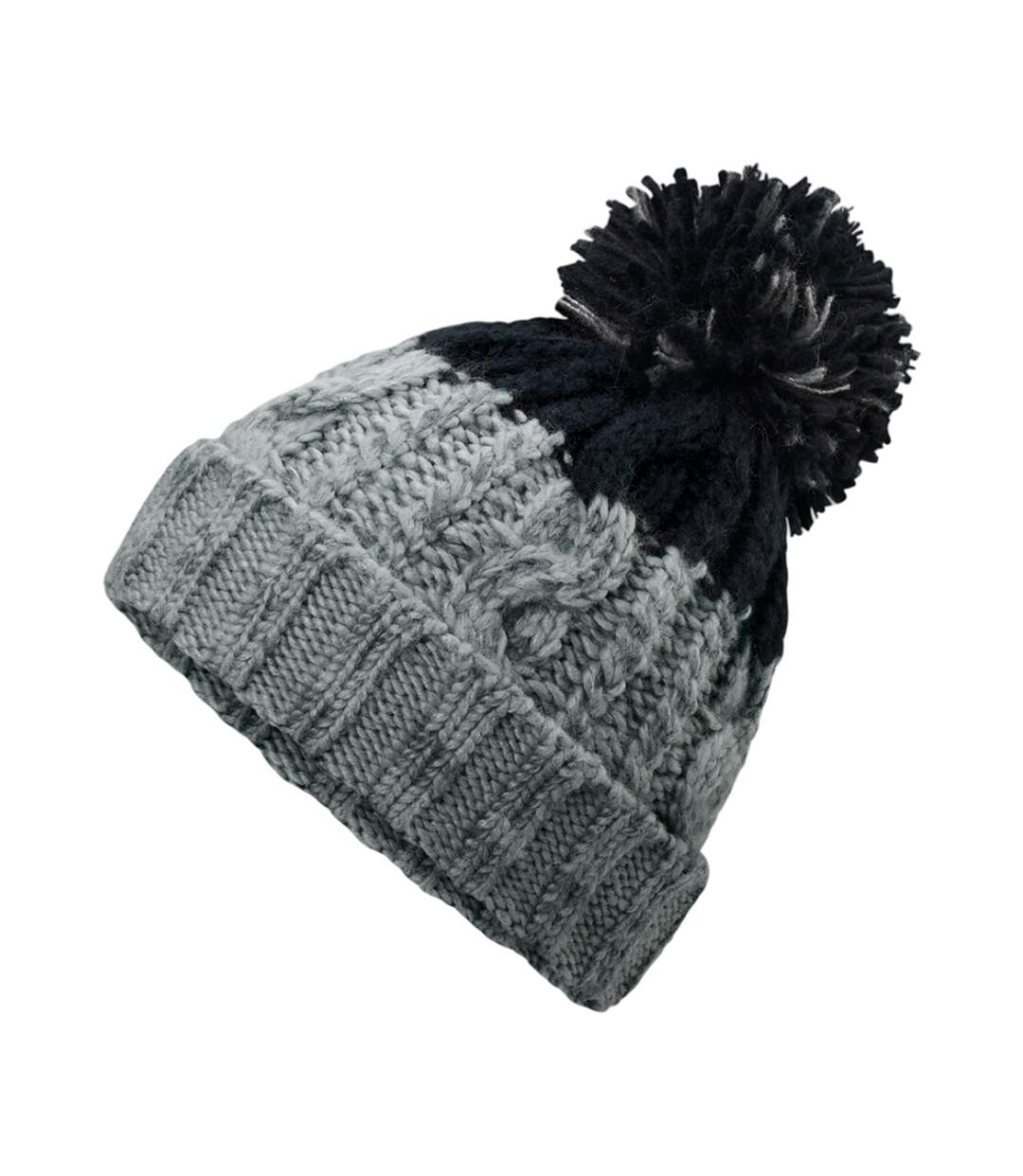Bonnet Motif/style Contrasté Apres Gris Clair Noir Beechfield-3