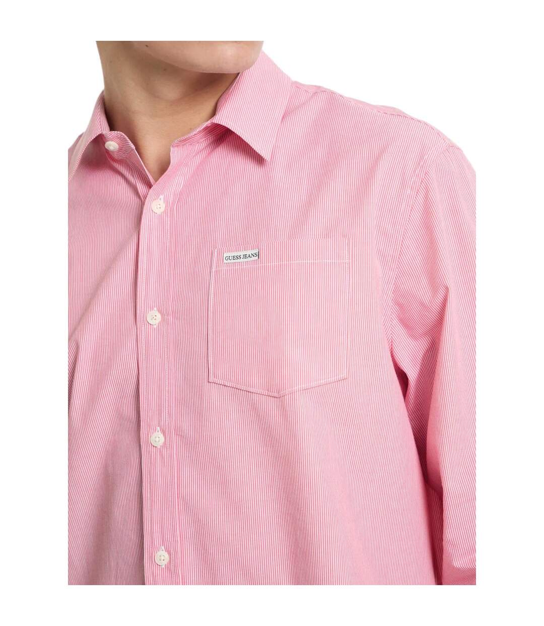 Chemise Jeans Homme Rose Guess-3