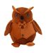 Cale-Porte en Velours Bouclé Chouette 28cm Cognac-1