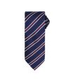 Premier Mens Waffle Stripe Formal Business Tie (Navy/Aubergine) (One Size)