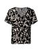 T-shirt Noir/Beige à Motifs Femme Vero Moda Easy V-neck - S