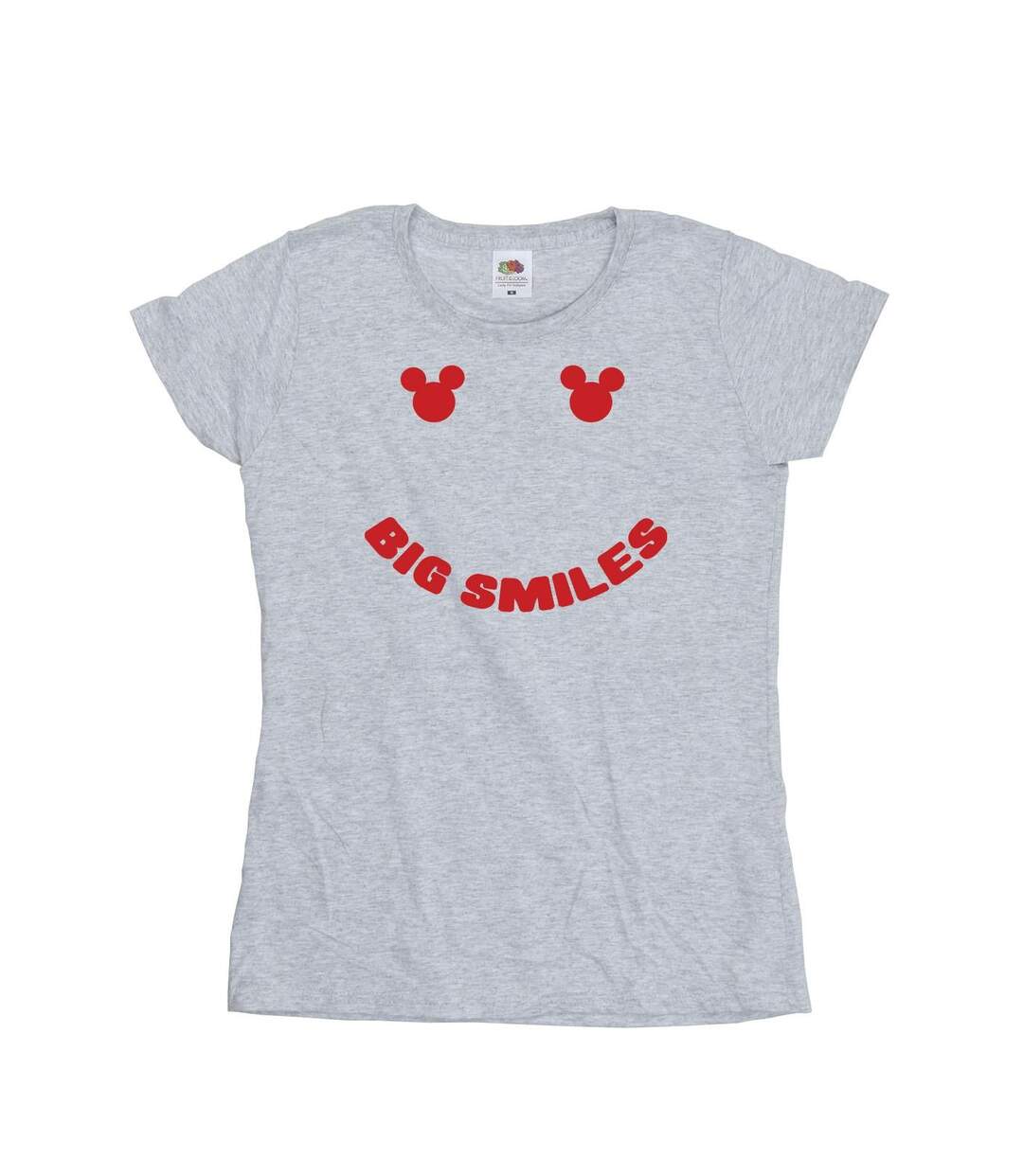 Disney T-Shirt coton grand sourire Mickey Mouse Femme/Ladies (Gris sportif) - UTBI33284-1