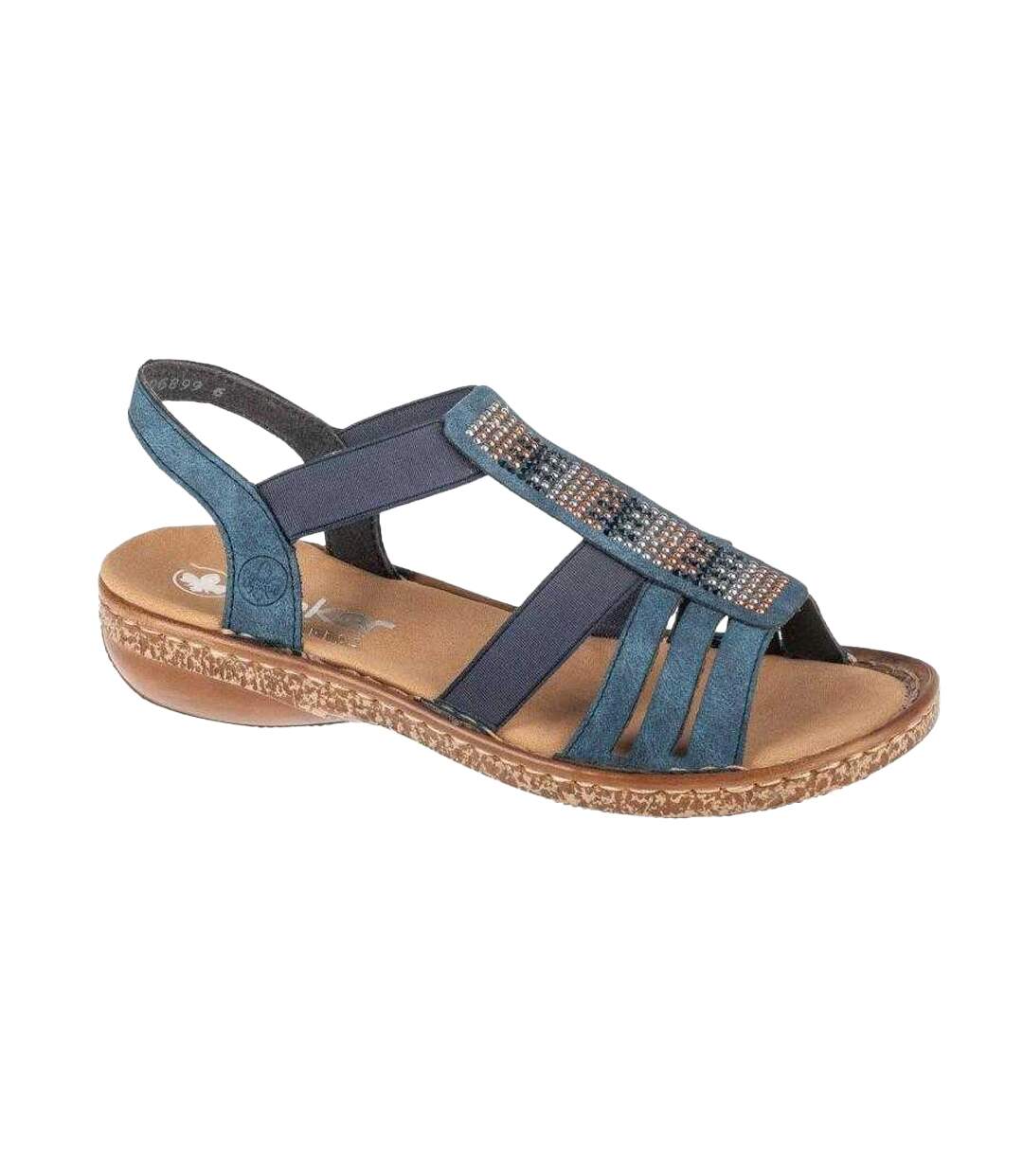 Sandales Style En Forme De T Femme Bleu Rieker-1