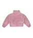 Womens/ladies Fluffy Quarter Zip Fleece Top Blush Pink Brand Lab-2