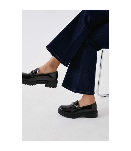 Dorothy Perkins Womens/Ladies Liza Patent PU Chunky Heel Loafers (True Black) - UTDP4586