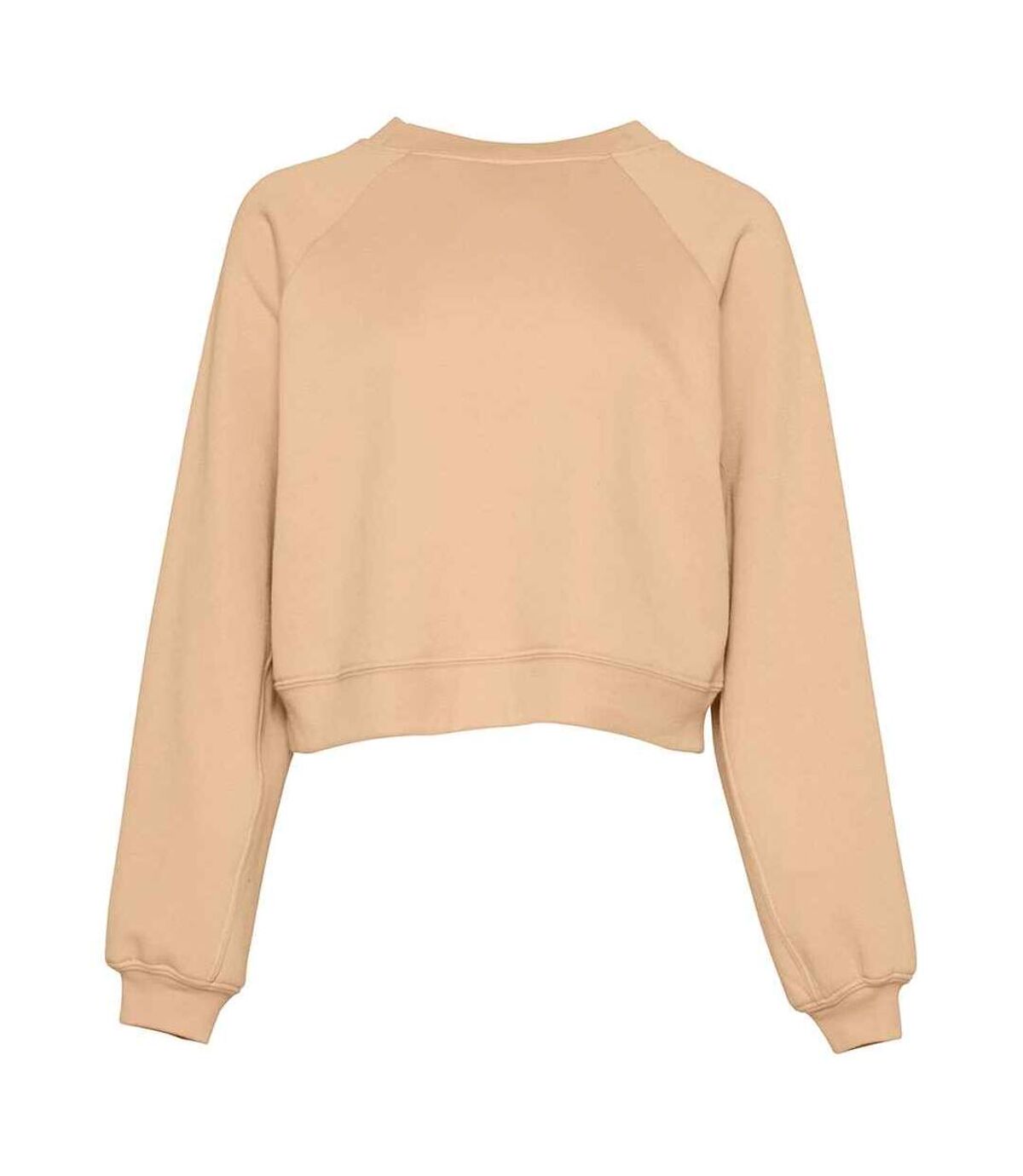 Bella + Canvas Womens/Ladies Raglan Crop Sweatshirt (Sand Heather)