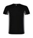 Mens shanghai short-sleeved sports t-shirt solid black/dark lead Roly