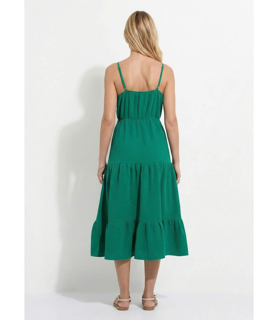 Robe longues volantée fines bretelles-2