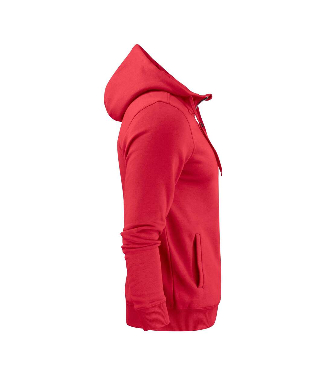 Mens Plain Full Zip Hoodie Red Printer-3