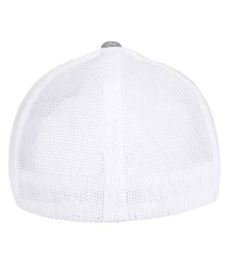 Casquette trucker flexfit gris chiné / blanc Yupoong