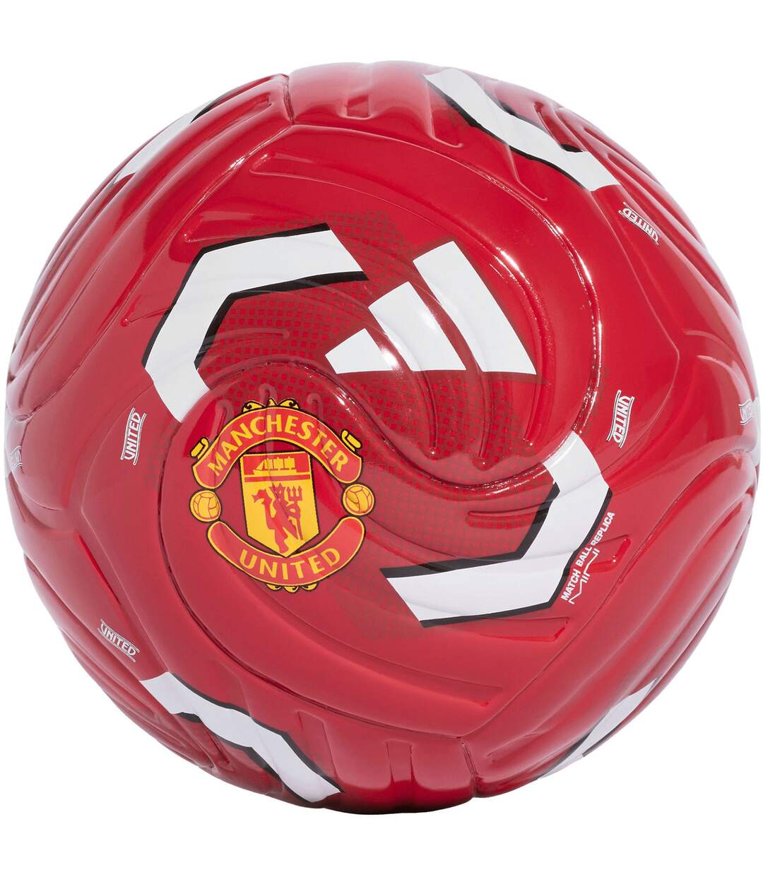 Ballon De Foot Motif/style Manchester United Fc Taille 1 Rouge Jaune Blanc Adidas-1