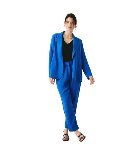 Maine Womens/Ladies Linen Blend Single-Breasted Blazer (Cobalt Blue) - UTDH6341