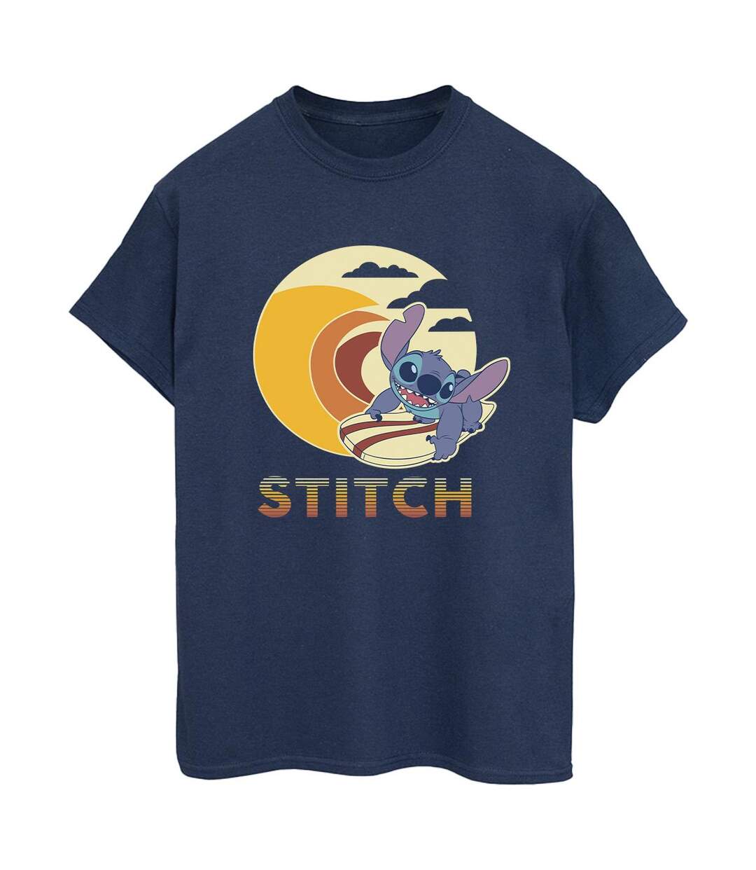 Disney Femmes/Les femmes Lilo & Stitch Summer Waves - T-shirt boyfriend en coton (Bleu marine) - UTBI29954-1