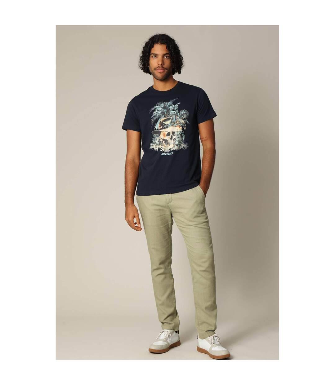 T-shirt en coton à manches courtes avec graphisme sur le devant CAIMAN-5