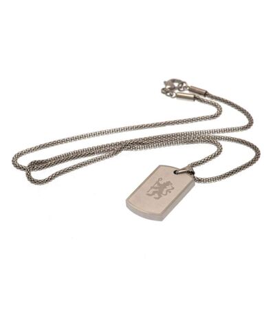 Chelsea FC Dog Tag And Chain (Silver) (One Size)