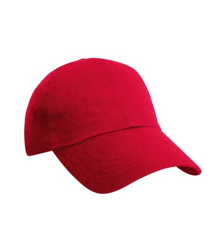 Result Unisex Heavy Cotton Premium Pro-Style Baseball Cap (Pack of 2) (Red)