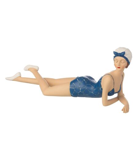 Statuette Femme Maillot de Bain 54cm Bleu