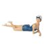 Statuette Femme Maillot de Bain 54cm Bleu-1