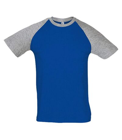 SOLS Mens Funky Contrast Short Sleeve T-Shirt (Royal Blue/Grey Melange) - UTPC300