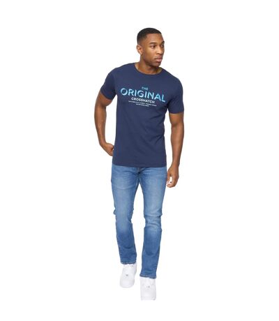 Mens Offaxis T-shirt Navy Crosshatch