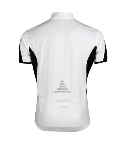 Mens bikewear full zip performance jacket white/black Spiro