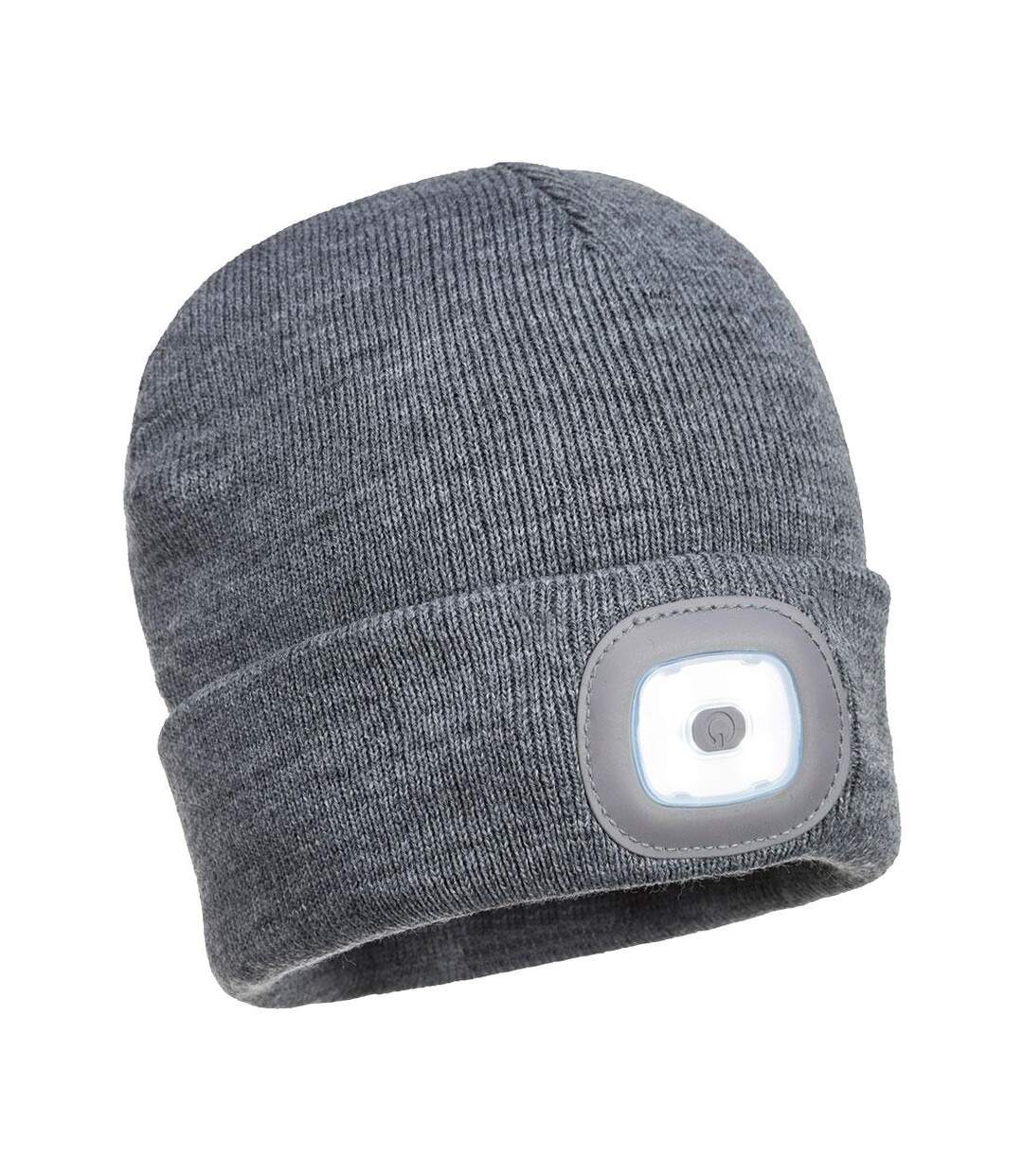Unisex adult rechargeable torch beanie grey Portwest-1