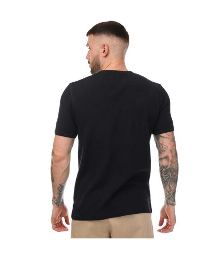 Mens woodmason waffle textured t-shirt navy Mercery