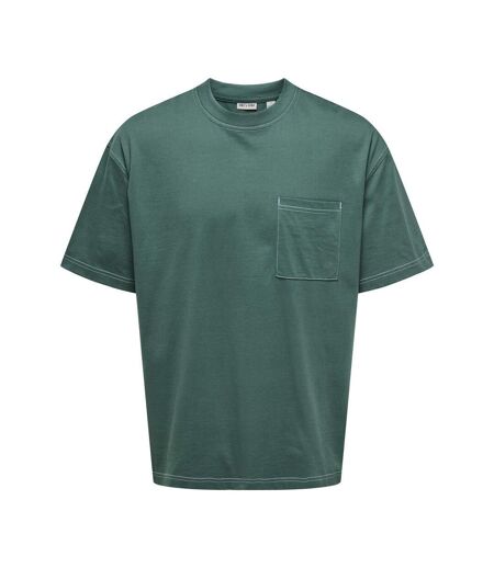T-Shirt vert homme  only & sons larry life