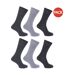 Lot de 6  Chaussettes unies 100% coton paires homme nuances de gris Floso