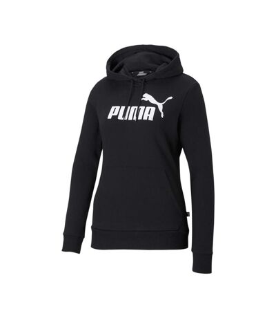 Sweat à capuche noir femme puma essential - l