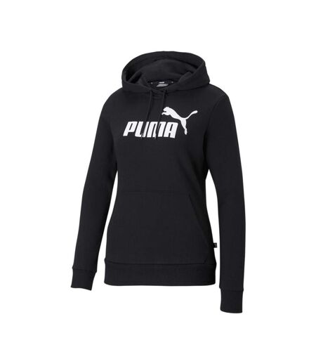 Sweat à capuche noir femme puma essential - l