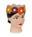 Vase Tête Femme Yucatan 18cm Multicolore-1