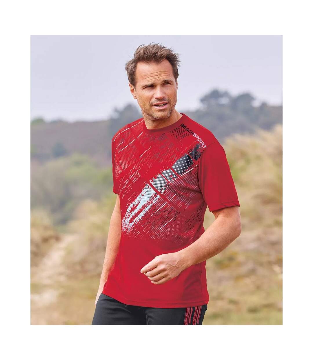 T-shirts sporty homme blanc / rouge / noir Atlas For Men-3