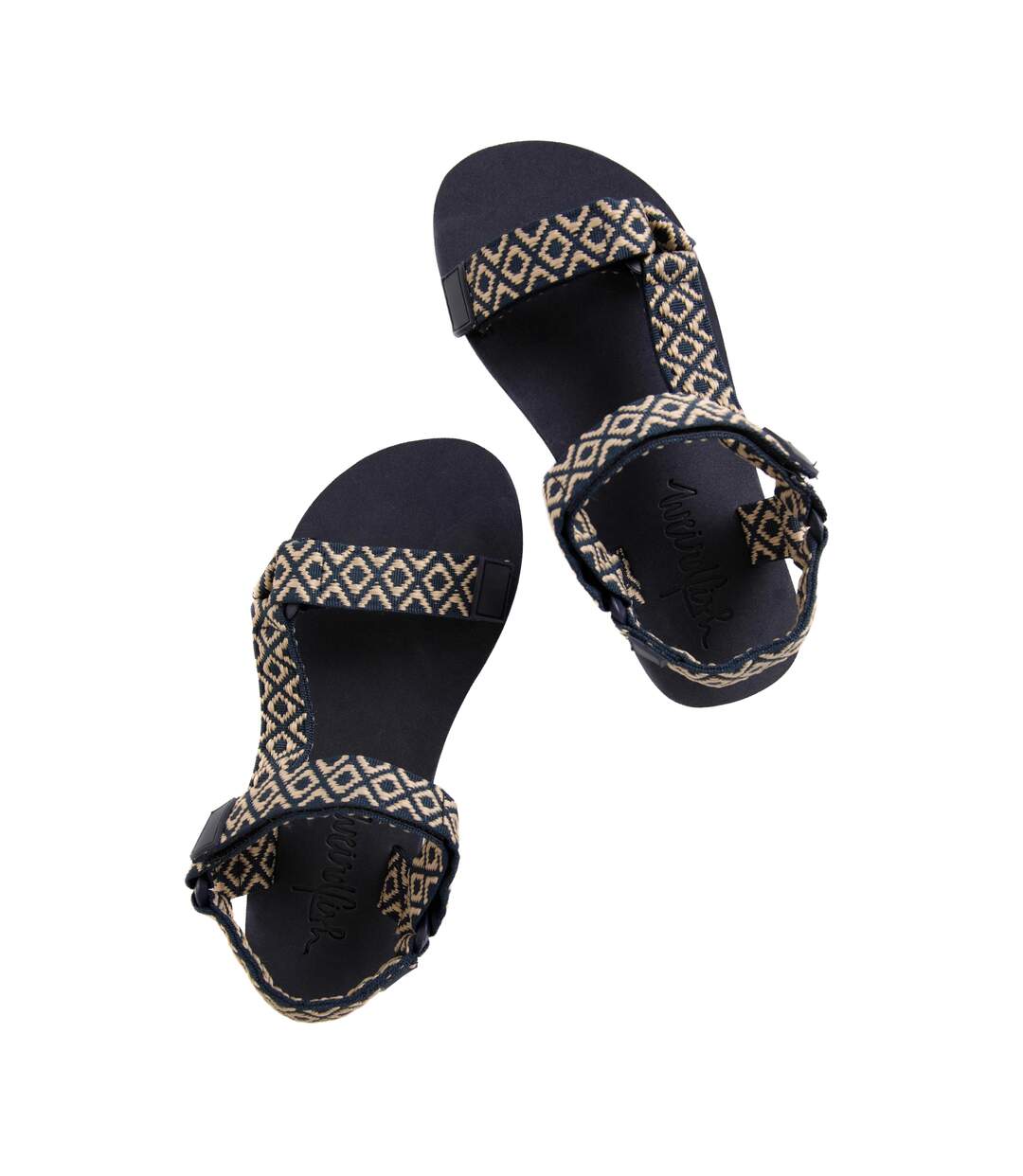 Womens/ladies trek walking sandals navy Weird Fish-4
