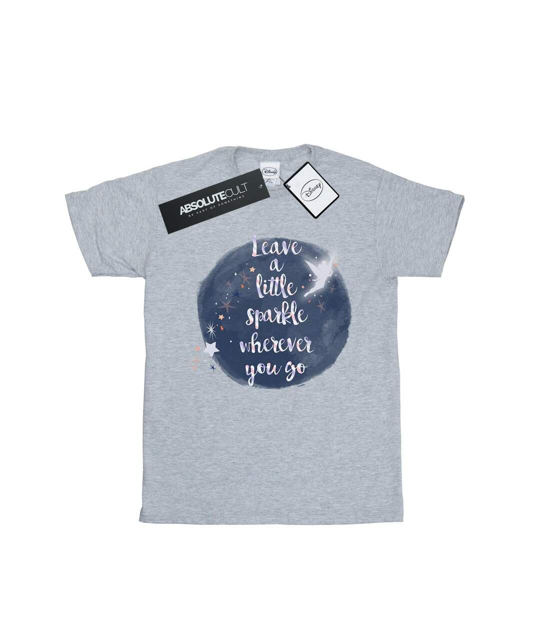 Disney Femme/Les femmes Fée Clochette Un peu d'étincelles T-Shirt Boyfriend en coton (Gris sportif) - UTBI46485-1