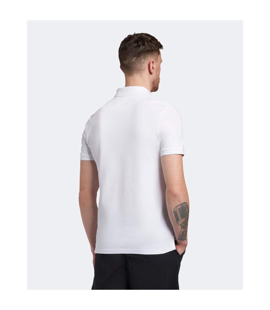Polo Motif/style Logo Homme Gris-blanc Lyle & Scott-3