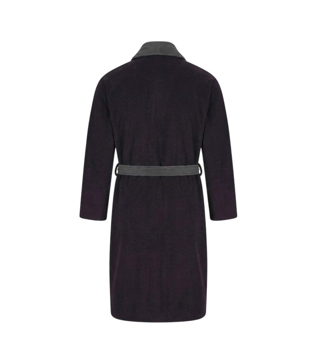 Mens Fleece Shawl Collar Long-sleeved Robe Peacoat Grey Lyle & Scott-2