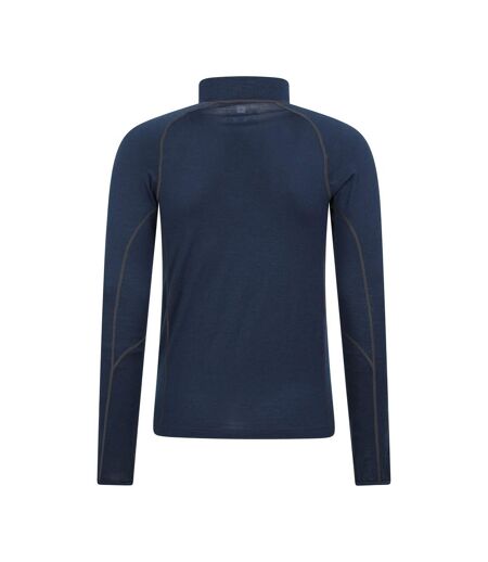 Mens Asgard Iii Merino Wool Thermal Top Dark Blue Mountain Warehouse