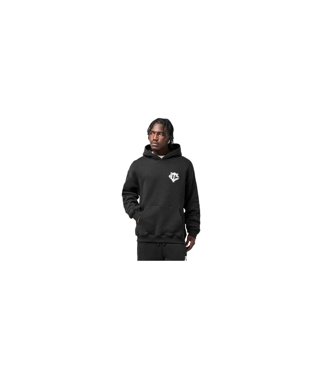 Mens Heavyweight Relaxed Fit Hoodie Black Couture-1