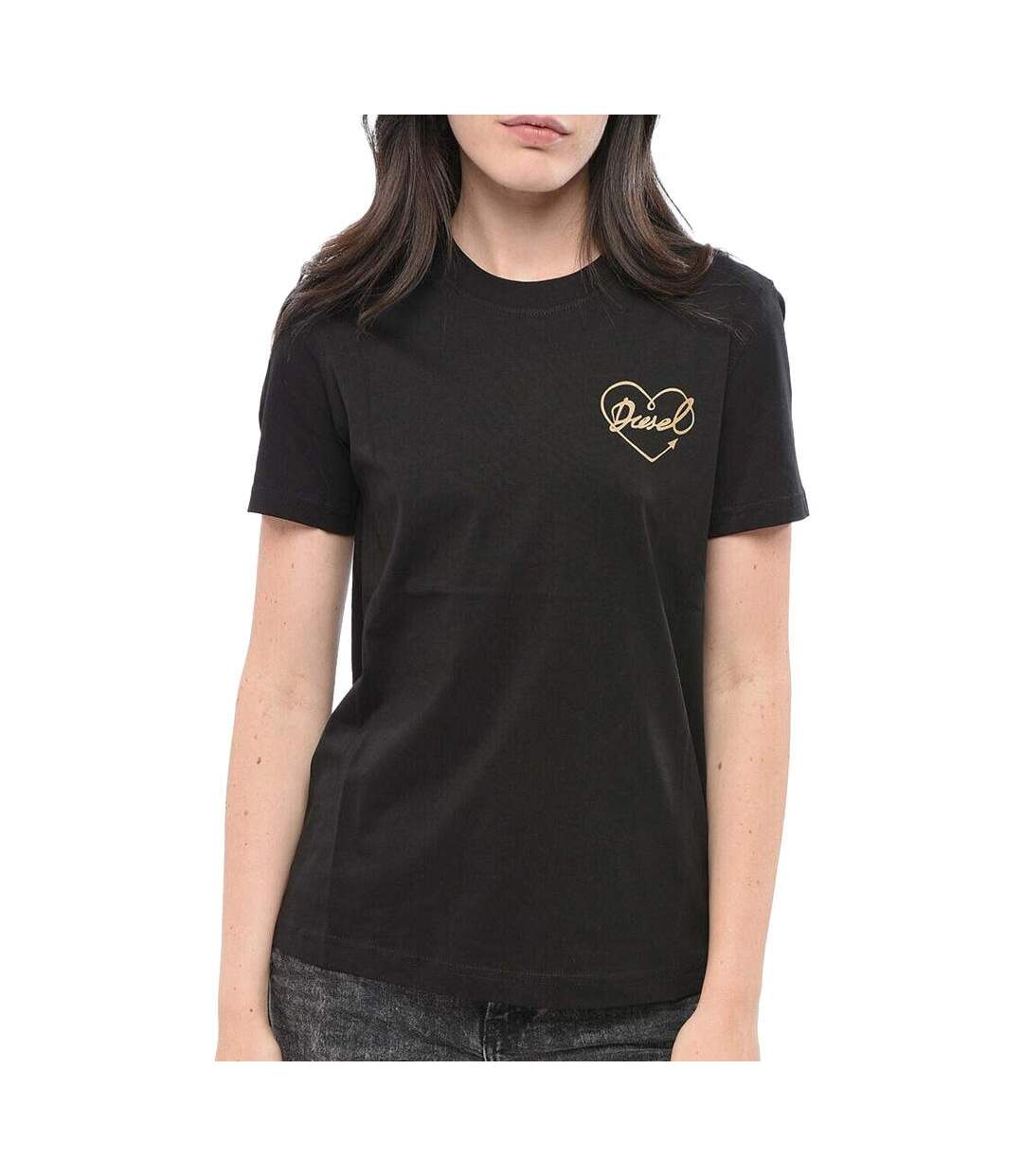 T-Shirt noir femme diesel t-reg 53-d maglietta-1