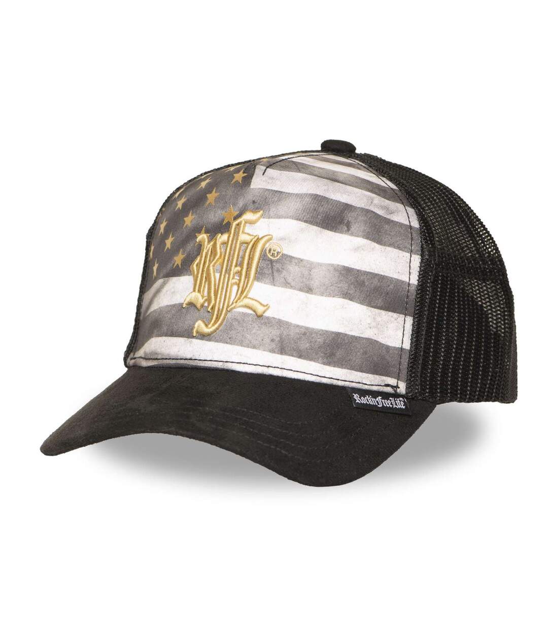 Casquette trucker imprimée avec filet et logo brodé Dark Knight Rock'n Free Life-1